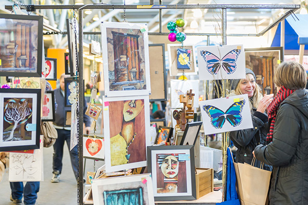 People shopping at The Open Market, Brighton